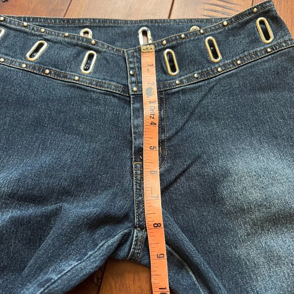 Max Studio Low Rise Bootcut Jeans with Silver Ringed Waist Women Size 8 / 30x32 - Picture 8 of 9